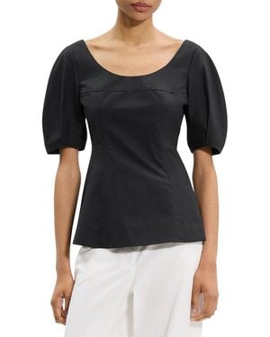 Theory Puff Sleeve Blouse - Black
