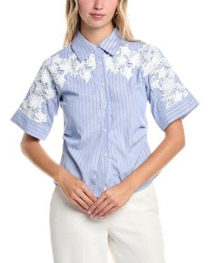 Gracia Stripe Blouse - Blue