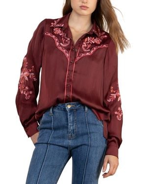 Hale Bob Zendaya Long Sleeve Woven - Red