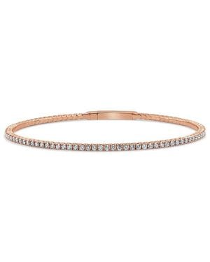 Sabrina Designs 14k Rose Gold 1.51 Ct. Tw. Diamond Flexible Bangle Bracelet - White