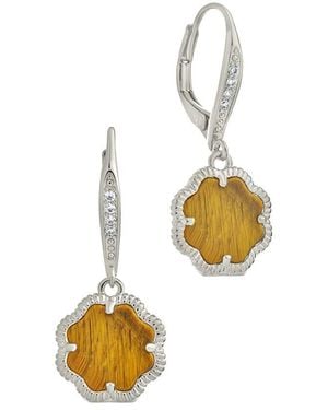 Sterling Forever Rose Petal Short Drop Earrings - White