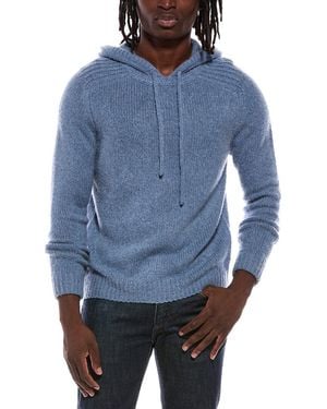 Autumn Cashmere Shaker Yoke Cashmere & Wool-Blend Hoodie - Blue