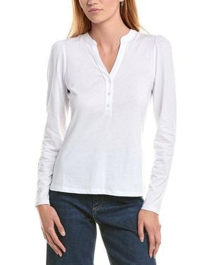 Boden Supersoft Open Neck Henley - White
