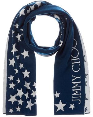 Jimmy Choo Wool-Blend Scarf - Blue
