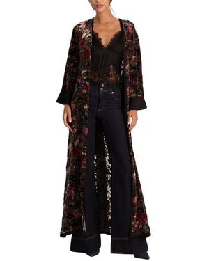 Alice + Olivia Nomi Maxi Silk-Blend Kimono - Black