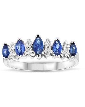 LEVARON 14K 0.55 Ct. Tw. Diamond & Sapphire Ring - Blue