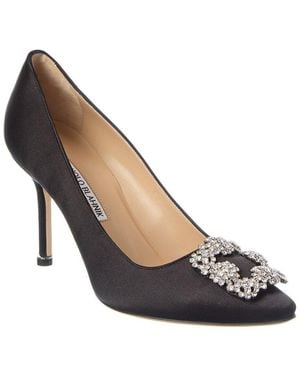 Manolo Blahnik Hangisi 90 Satin Pump - Metallic