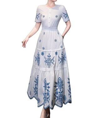 BRC By BURRYCO Short Sleeve Midi Dress - Blue