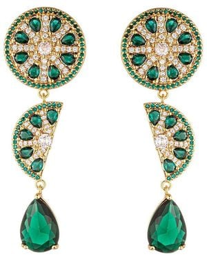 Eye Candy LA Cz Lime Drop Earrings - Green