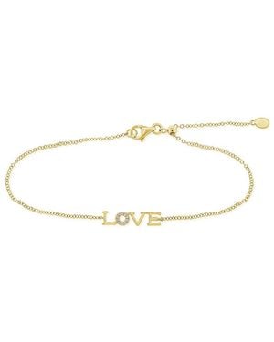 Sabrina Designs 14k 0.04 Ct. Tw. Diamond Love Bracelet - White