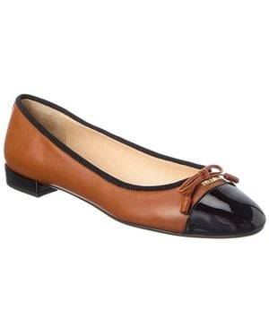 Prada Leather Flat - Brown