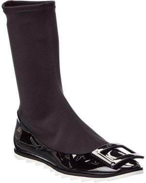 Roger Vivier Patent Sock Boot - Blue