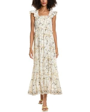 Max Studio Flutter Sleeve Maxi Dress - Natural