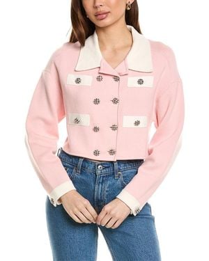 Alice + Olivia Verdell Wool-Blend Jumper Jacket - Pink