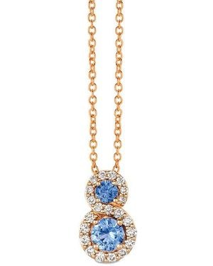 Le Vian Le Vian Blueberry Sapphire 14K Rose 0.63 Ct. Tw. Diamond & Sapphire Pendant Necklace - White