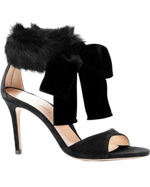 Marion Parke Lucille Suede & Fur Sandal - Black