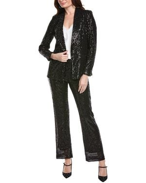 Nanette Lepore 2Pc Sequin Suit Jacket & Pant Set - Black