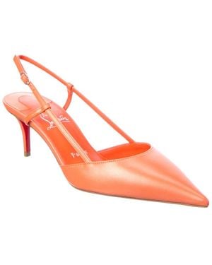 Christian Louboutin Leather Slingback Pump - Orange
