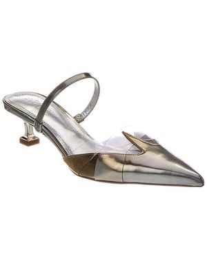 SCHUTZ SHOES Tori Kitten Mid Stiletto Pump - Metallic