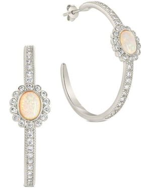 Sterling Forever Plated Cz Carina Earrings - White
