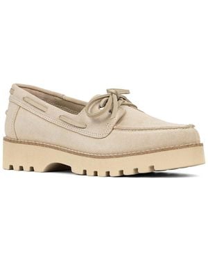 Donald J Pliner Harlie02 Suede Lug Bottom Boat Shoe - White