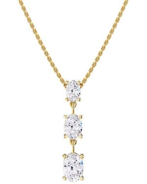 Lab Grown Diamonds 18K Vermeil 2.14 Ct. Tw. Lab-Grown Diamond Pendant Necklace - Metallic