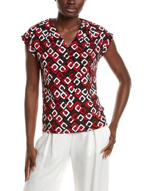 Anne Klein Printed Top - Red