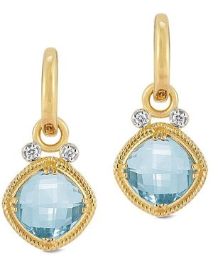 Reiss 14k 5.14 Ct. Tw. Diamond & Blue Topaz Earrings