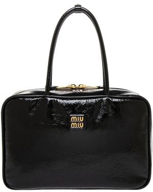 Miu Miu Naplak Leather Satchel - Black