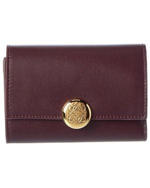 Loewe Pebble Small Vertical Leather Wallet - Purple