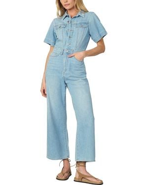 Joe's Jeans Denim Trucker Ss Wide Leg Jumpsuit - Blue
