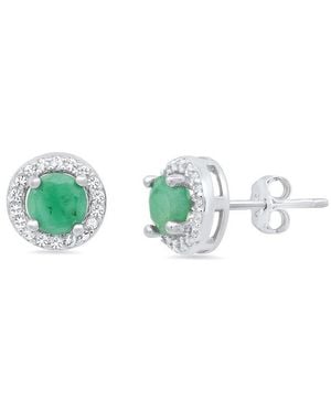 MaxColor 0.54 Ct. Tw. Emerald Studs - Green