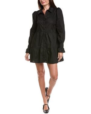 Wayf Tiered Shirtdress - Black