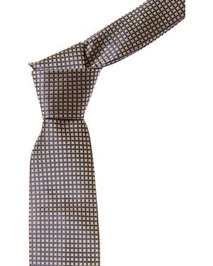 Canali Squares Silk Tie - Yellow