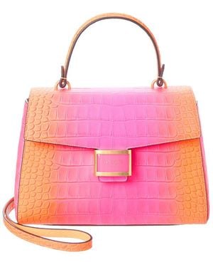 Kate Spade Katy Croc Medium Top Handle Leather Bag - Pink