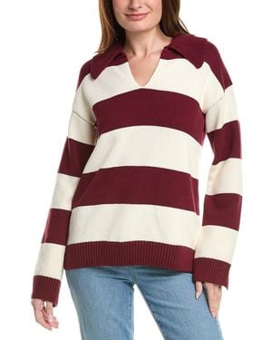 English Factory Stripe Rugby Collared Jumper