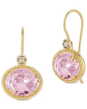 Reiss 14k 4.94 Ct. Tw. Diamond & Rose Quartz Earrings - Pink
