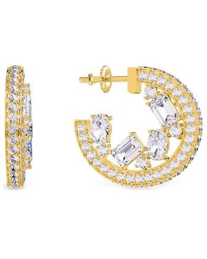 Lab Grown Diamonds 14K 7.73 Ct. Tw. Lab-Grown Diamond Hoop Earrings - Metallic