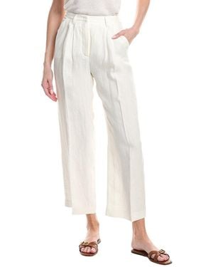 Fabiana Filippi Textured Linen Pleated Trouser - White