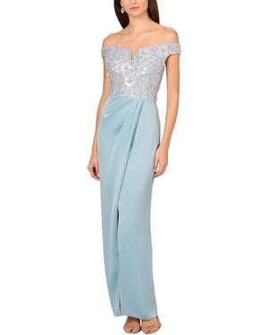 Aidan Mattox Embellished Maxi Dress - Blue