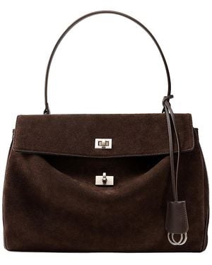 Adele Berto Suede Satchel - Black