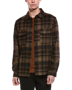 Slate & Stone Plaid Wool-Blend Shirt Jacket - Brown