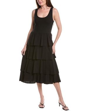 Ellen Tracy Twofer Tiered Dress - Black