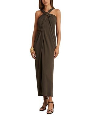 Reiss Eliza Trim Detail Jersey Dress - Brown
