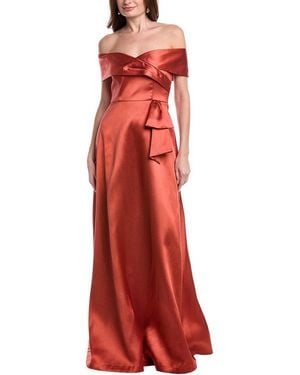 Rene Ruiz Off-The-Shoulder A-Line Gown - Red