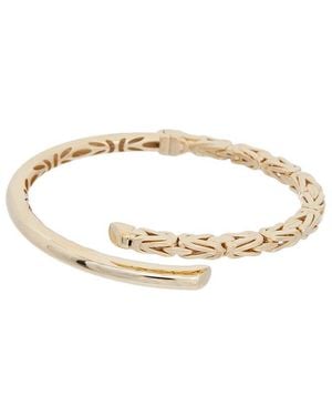 Italian Gold 14K Byzantine Bypass Bangle - White