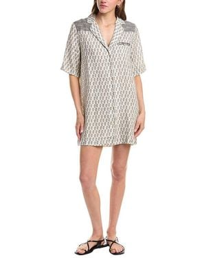 Faherty Paradise Point Linen Shirtdress - Gray