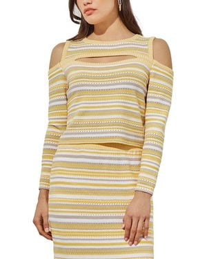 Ming Wang Cold-Shoulder Top - Natural