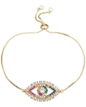 Eye Candy LA Elizabeth 18k Gold Plated Cz Crystal Adjustable Bracelet - Metallic