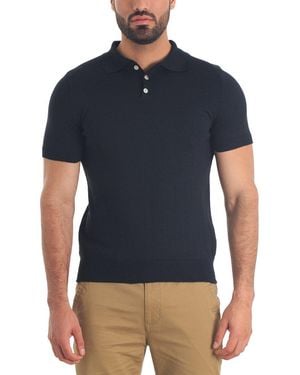 Jared Lang Knit Yarn Polo Shirt - Blue
